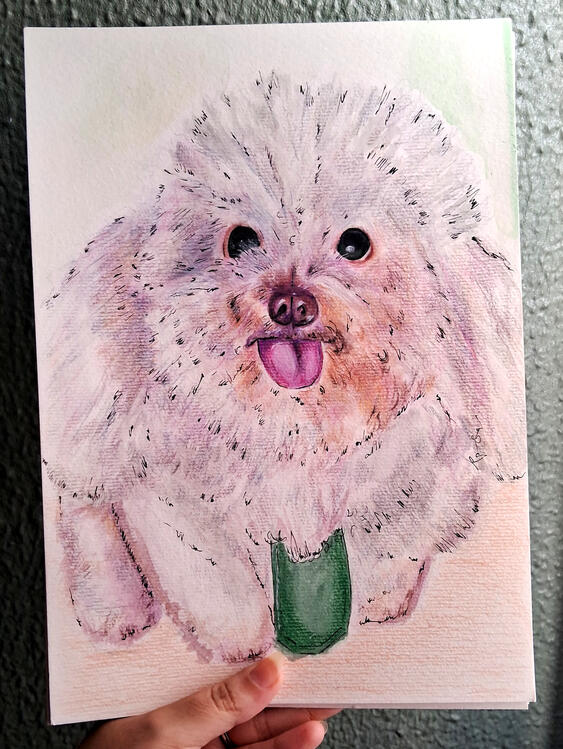 Nick | Retrato memorial, feito em folha A4, 300g, em aquarela e lápis de cor