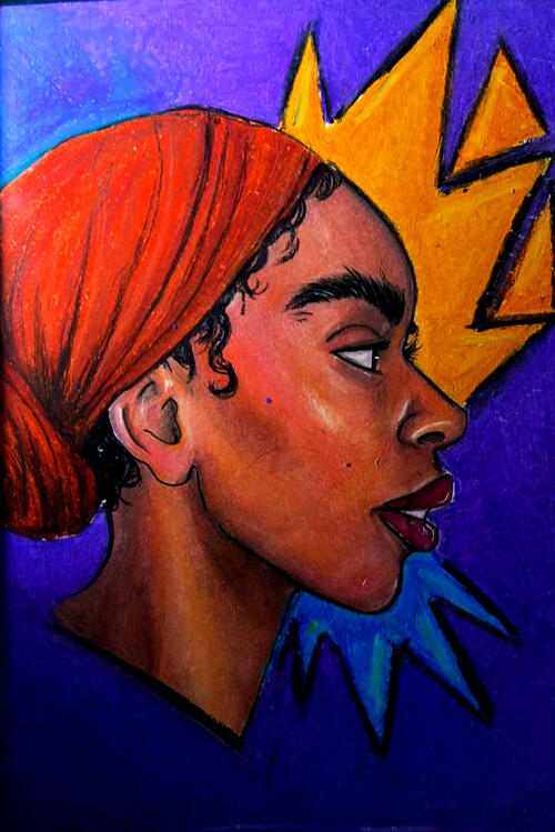 Retrato | Desenho livre feito em folha A4, 180g, em lápis de cor e giz oleoso Retrato | Desenho livre feito em folha A4, 180g, em lápis de cor e giz oleoso